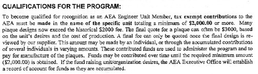 extract from page 1, AEA Engineer Unit Recognition Program, February 2013