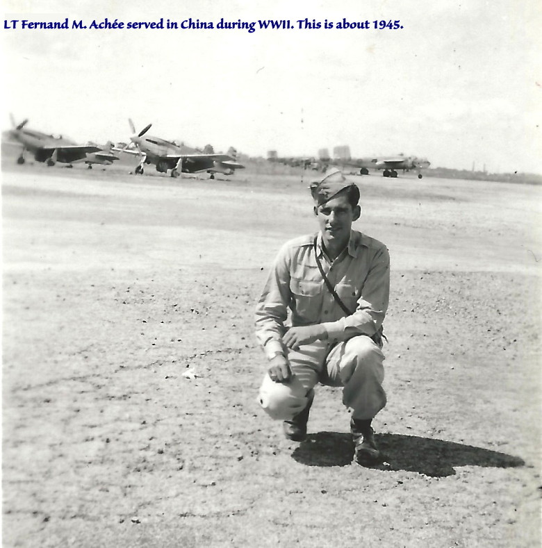 China-Burma-India Theater service, LT, P-51 and B-25 aircraft in the background
