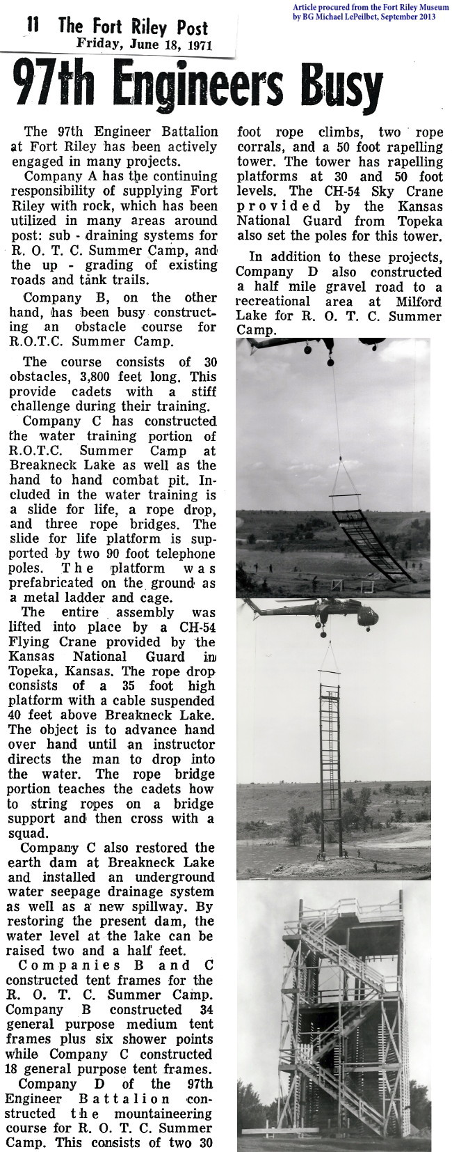 The Fort Riley Post article, 18 June 1971