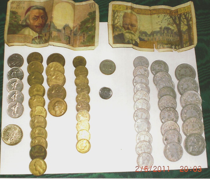 Money used in France by Ernest and Mary Comeau, 1961-63