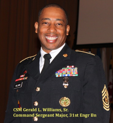 CSM Gerald L. Williams, Command Sergeant Major, 31st Engineer Battalion