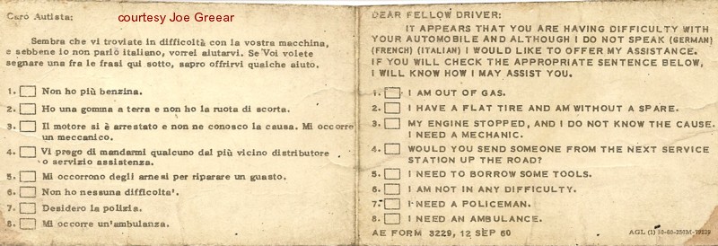 Language assistance while driving in Europe