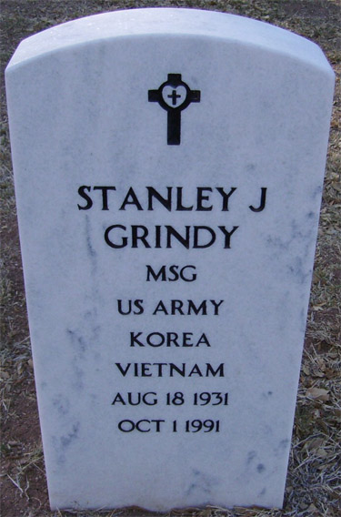 Gravestone for MSG Stanley J. Grindy