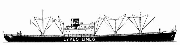 SS John Lykes design, C1-B; MC-67 to 71 (Turbine / 5 Built) Joseph Lykes, Zoella Lyles, Reuben Tipton, Fred Morris, John Lykes