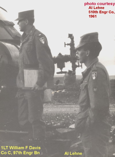 Al Lehne, 510th Engr Co, with 1LT William F. Davis, Co C, 97th Engineers, 1961
