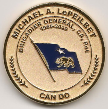 Challenge Coin, BG Michael A. LePeilbet, USAR, Retired