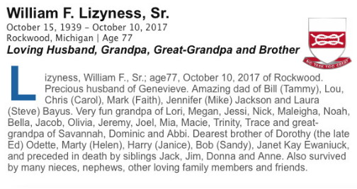 Obituary for Bill Lizyness