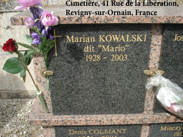 Grave of Mario Kowalski, 1928-2003, Revigny, France
