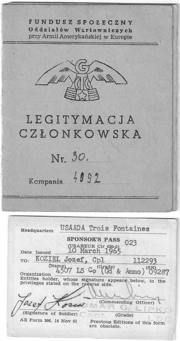 Polish Labor Service documents for Sergeant Jozef Koziel, courtesy of Remy Nacarro