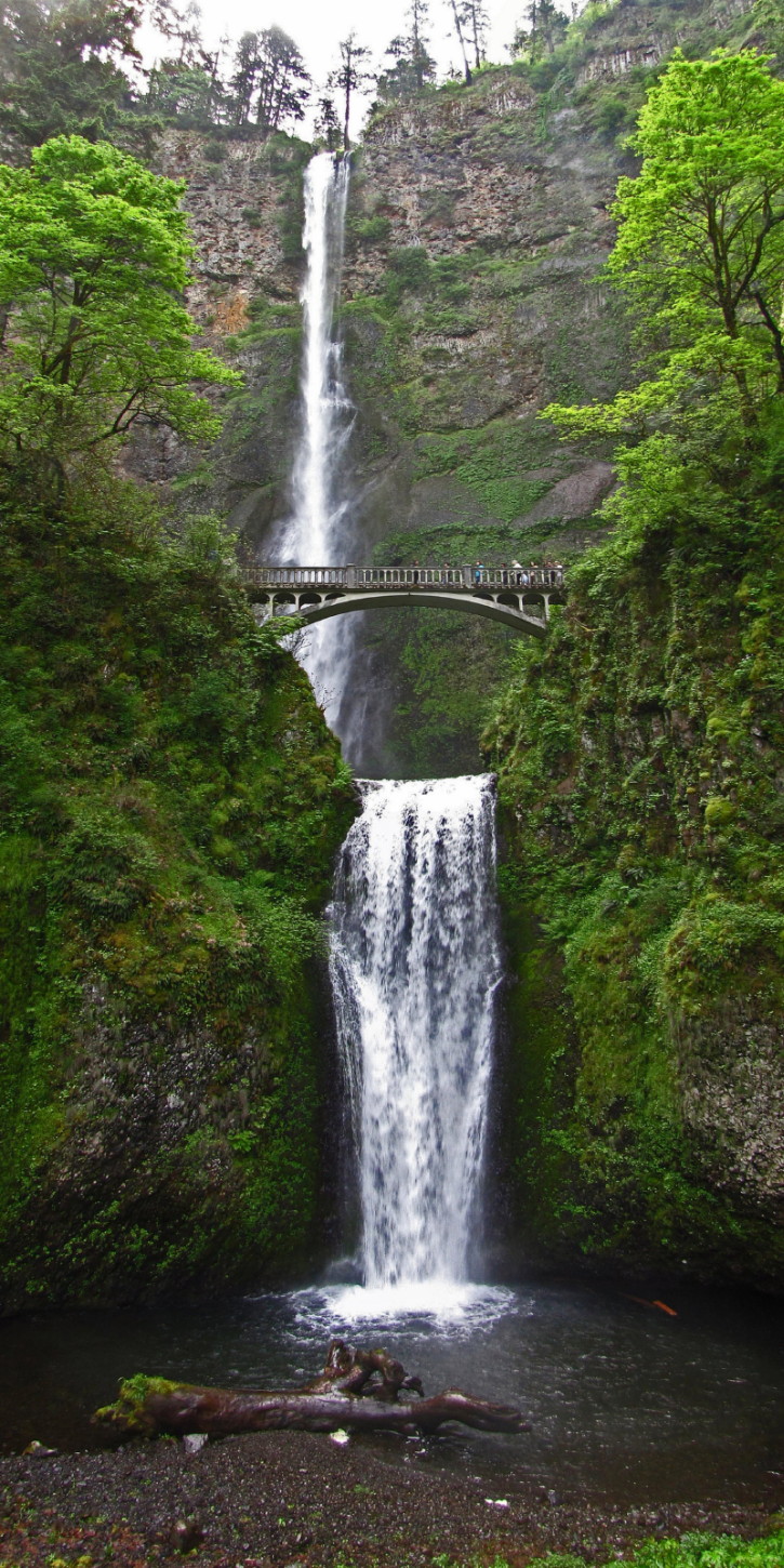 Multnomah Falls, Multnomah County, Oregon, along the Columbia River, by Harry Puncec