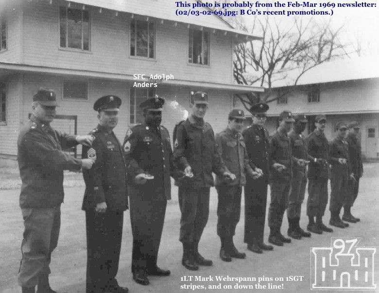1LT Mark Wherspann, Co B, , 97th EBC, in a promotion ceremony, probably March-Feb 1968