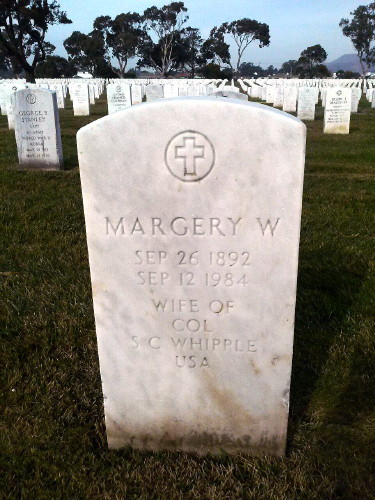 Grave of Colonel Stephen C. Whipple's wife, Margery