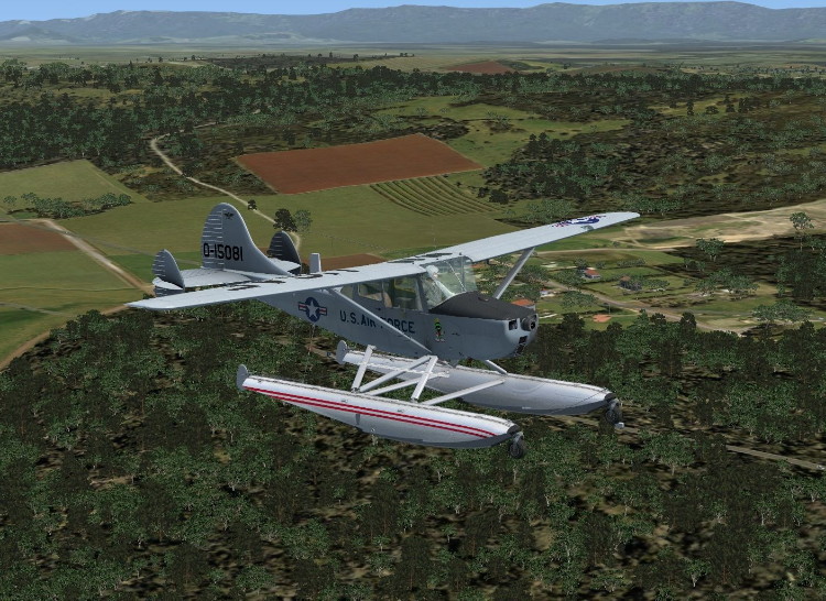 Flight Simulator X reb=ndition of an air force O-1, courtesy of Patrick Webster, Catkiller 44