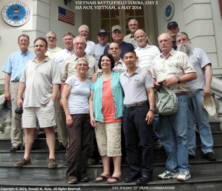 Vietnam Battlefield Tours visit to JPAC Detachment 2 office, group photo