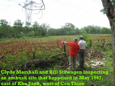 Ambush site shown to us by Clyde Marshall