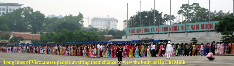 Vietnam Battlefield Tours, long lines at Ho Chi Minh Mausoleum in Hanoi