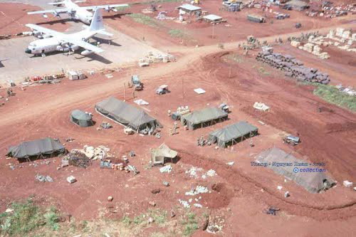 Part of the former Catkiller area (tents), circa 1965, a photo pulled off Google Earth at the Phu Bai Airport location, said to have been taken at Phu Bai in 1967. We believe it was taken be at Phu Bai if taken in 1965 just after the unit arrived.
