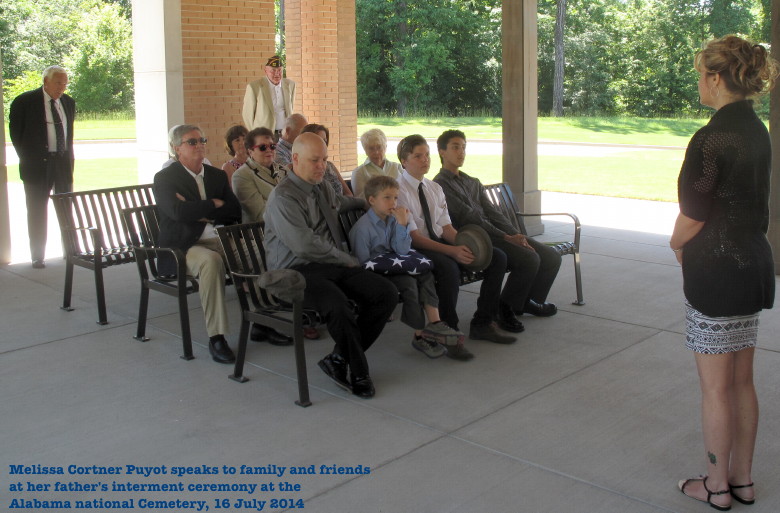 Interment ceremony, Robert M. Cortner, 16 July 2014