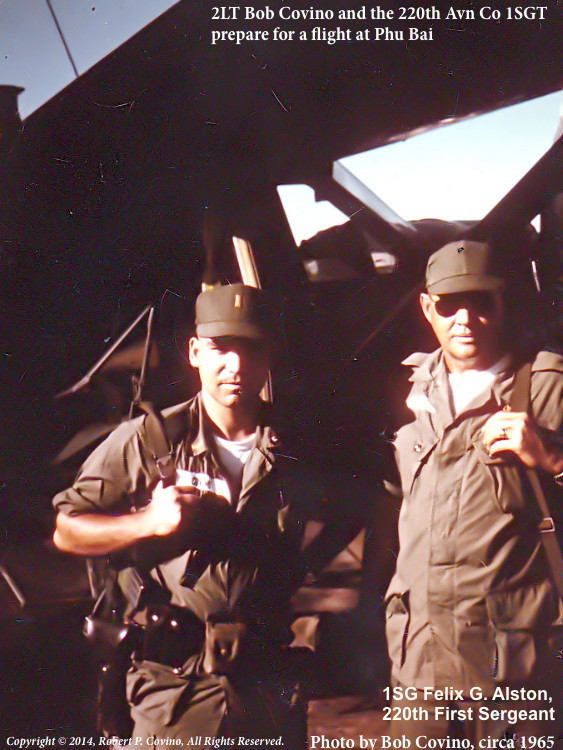 2LT Bob Covino and 1SG Felix G. Alston at Phu Bai, 1965