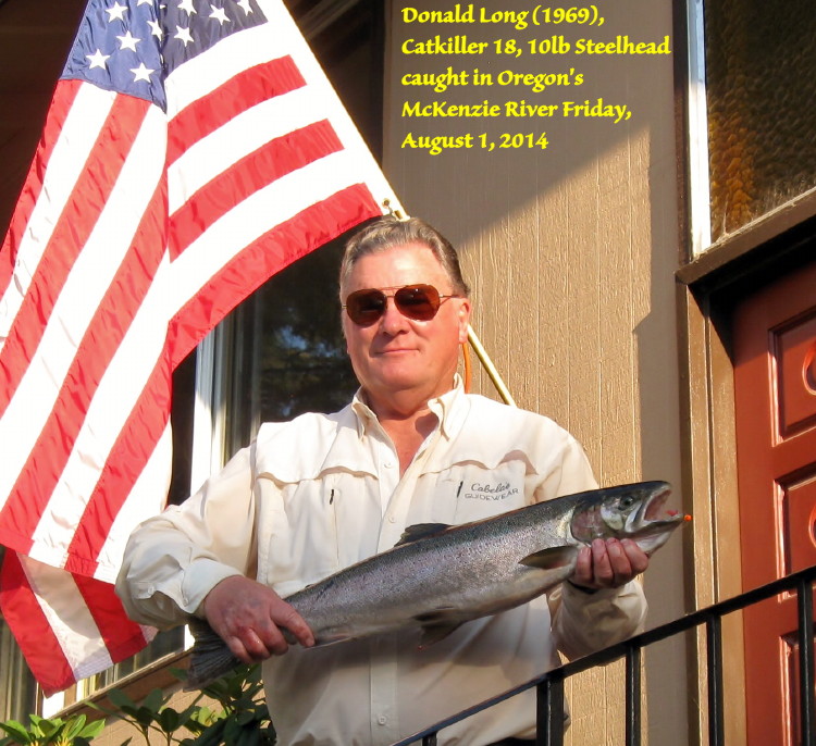 Don Long, Catkiller 18, with a ten pound Steelhead