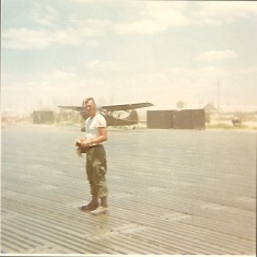 SP5 Larry Huston, Crew Chief, 220th Avianton Company, 1968-69. Photo by Scott Cummings
