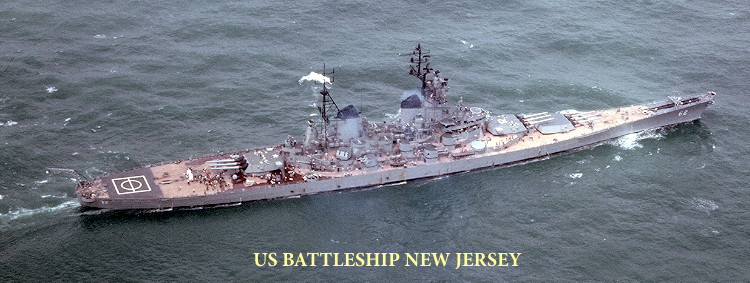 US Battleship New Jersey at sea