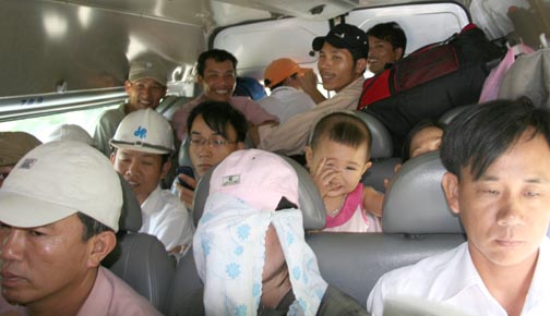 28 people in a van!