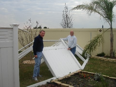 Charles and Sarge surveying tornado damage