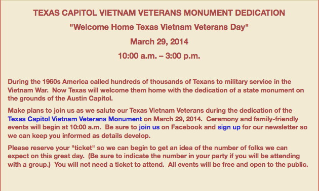Texas Capitol Vietnam Veterans Monument Dedication