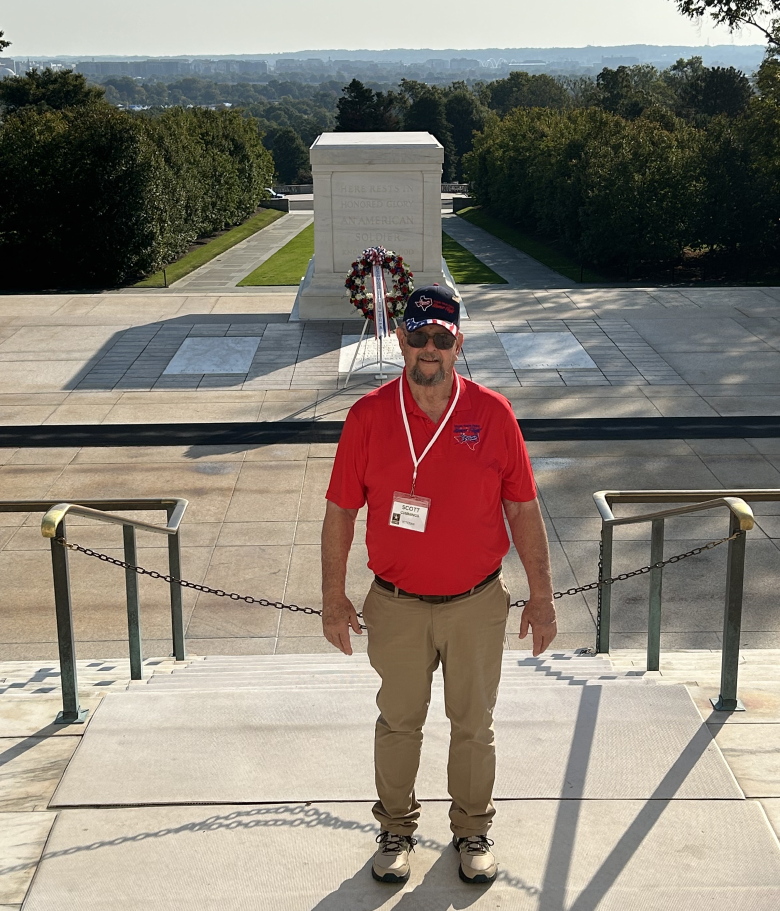 Catkiller Scott Cummings at Arlington National Cemetery's Tomb of the Unknown Soldier (Arlington National Cemetery), 2024