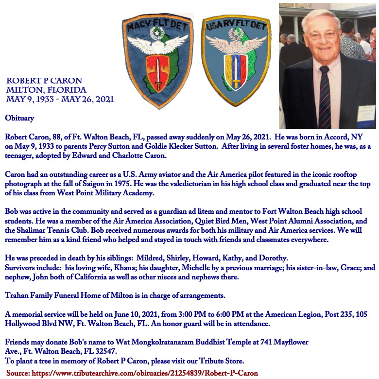 Obituary and photo of Robert P. Caron