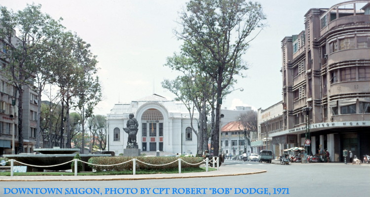 Backside of The Marine Statue in Saigon, before it was destroyed after the Fall of Saigon in 1975