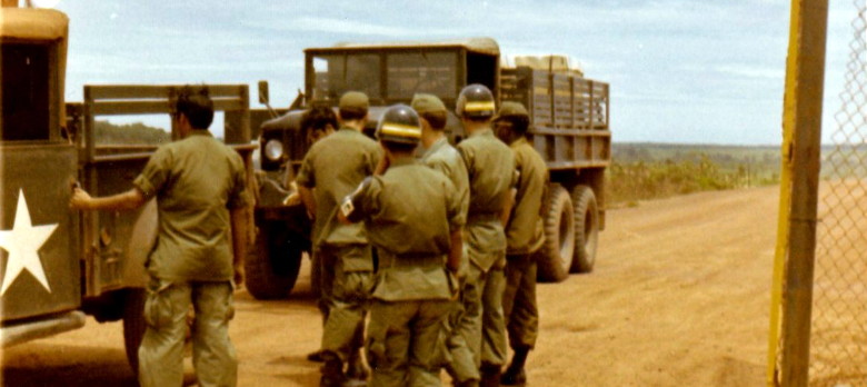 210th Combat Aviation Battalion Security Pathfinders shakedown vehicles at the gate